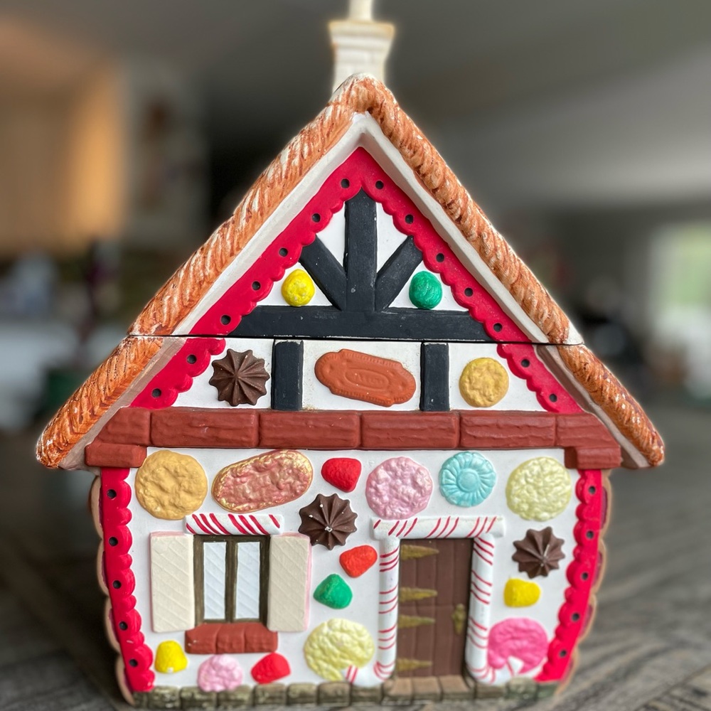 XL vintage Christmas cookie jar